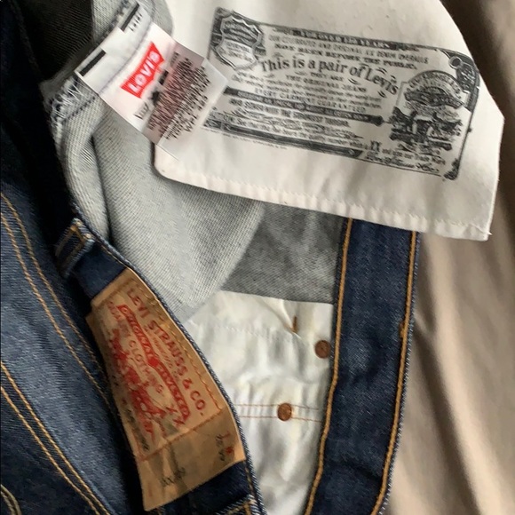 Slightly used B&T Levi 501 raw denim jeans 44w 32L - Picture 2 of 5